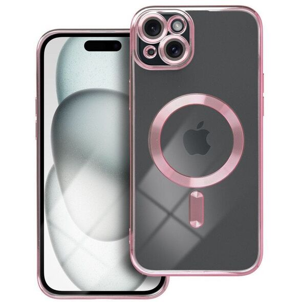 Θήκη ELECTRO MAG COVER συμβατή με MagSafe για IPHONE 15 Plus ροζ χρυσό