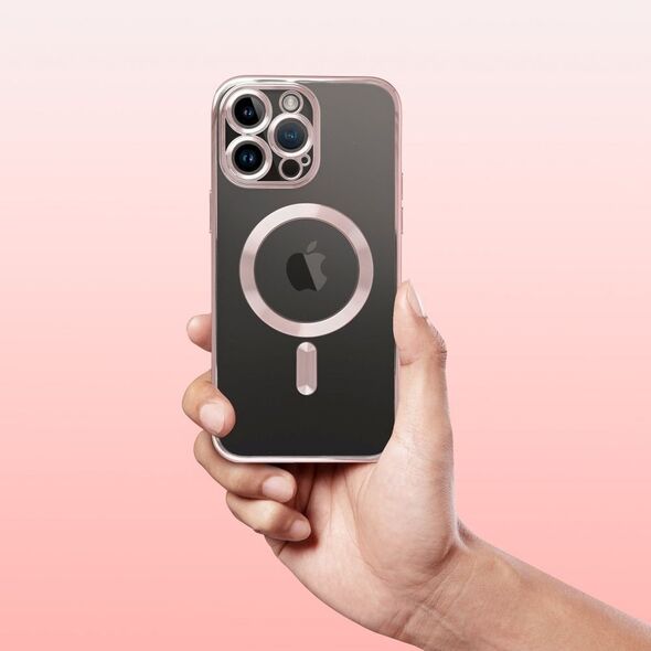 Θήκη ELECTRO MAG COVER συμβατή με MagSafe για IPHONE 15 Plus ροζ χρυσό