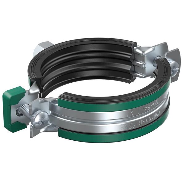 Walraven KSB2 rørb. 152-160mm - Elforzinket 2-skrue rørbøjle M8/10 med EPDM og quicklås