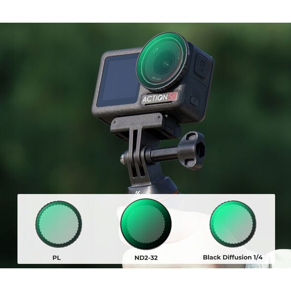 Zestaw Filtrów 3w1 Pl + Nd2-32 + Black Diffusion 1/4 Do Dji Osmo Action 3 4 5 Pro / Sku.2360