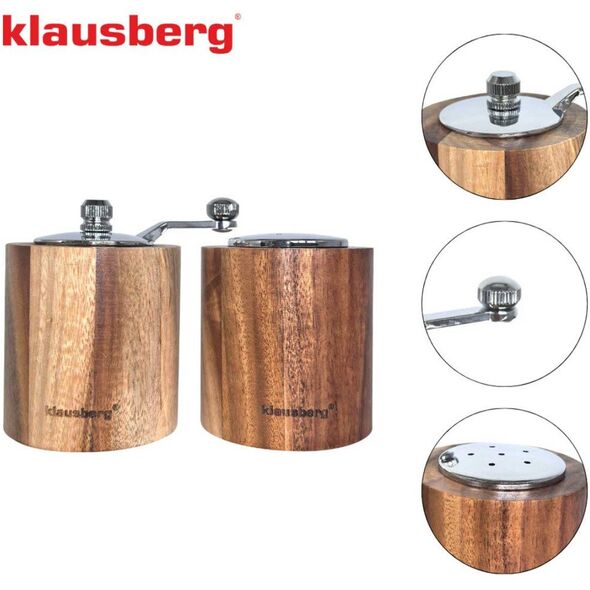 AKACJOWY MŁYNEK DO PIEPRZU + SOLNICZKA KLAUSBERG KB-7859