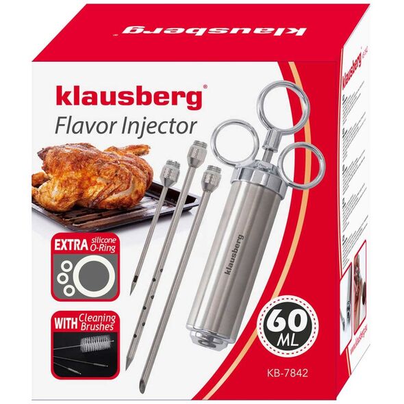 STALOWA NASTRZYKIWARKA 60ml DO PEKLOWANIA MIĘSA KLAUSBERG KB-7842