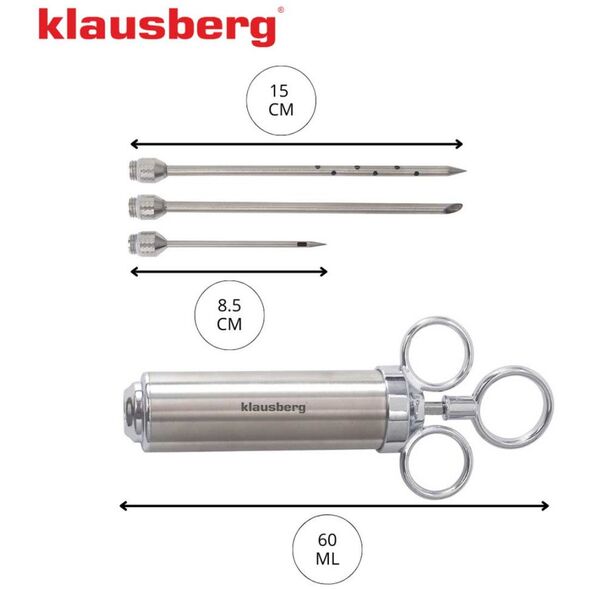 STALOWA NASTRZYKIWARKA 60ml DO PEKLOWANIA MIĘSA KLAUSBERG KB-7842