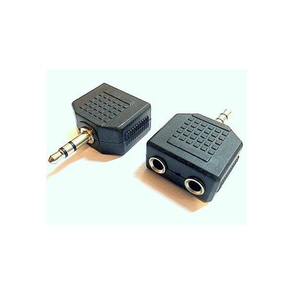 Adapter AV Jack 3.5mm - Jack 3.5mm x2 czarny (ZLA0294)