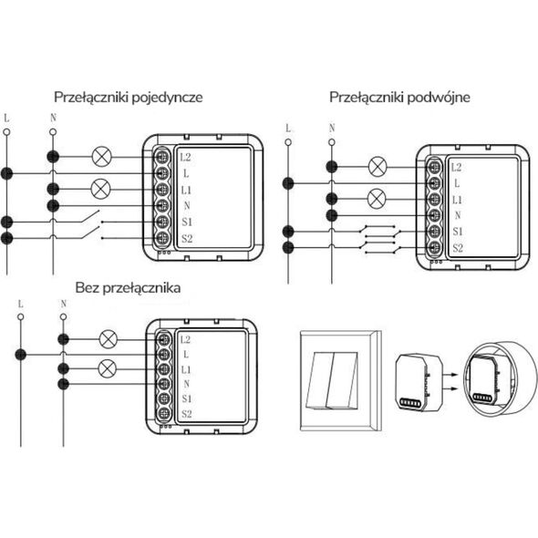 OXT Moduł OXT mini przekaźnik 2 obwody ZigBee TUYA