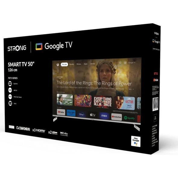 Τηλεόραση Strong Strong SRT 50UF8733 127 cm (50") 4K Ultra HD Smart TV Wi-Fi Μεταλλικό, Ασημί 350 cd/m