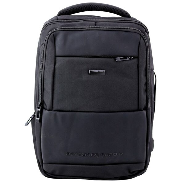 Plecak Miejski Biznesowy USB Pas Piersiowy Czarny 26L