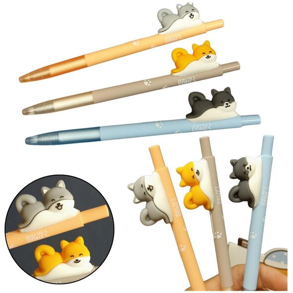 Długopis Z Figurką Pieska Shiba Niebieski Tusz 0.5mm