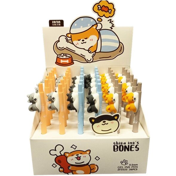 Długopis Z Figurką Pieska Shiba Niebieski Tusz 0.5mm