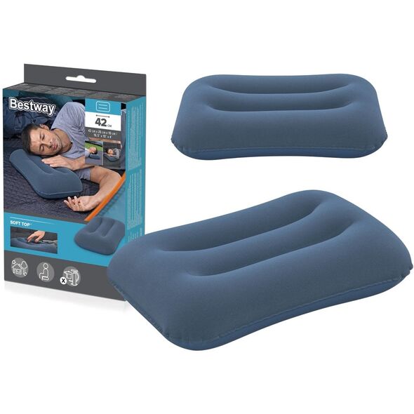 Dmuchana Poduszka Welurowa Niebieska 42 cm Bestway 67121