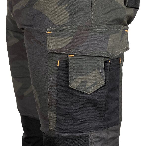 Spodnie robocze Mix&Match, Canvas, wzmocnienia z Cordury, zielone moro, rozmiar M