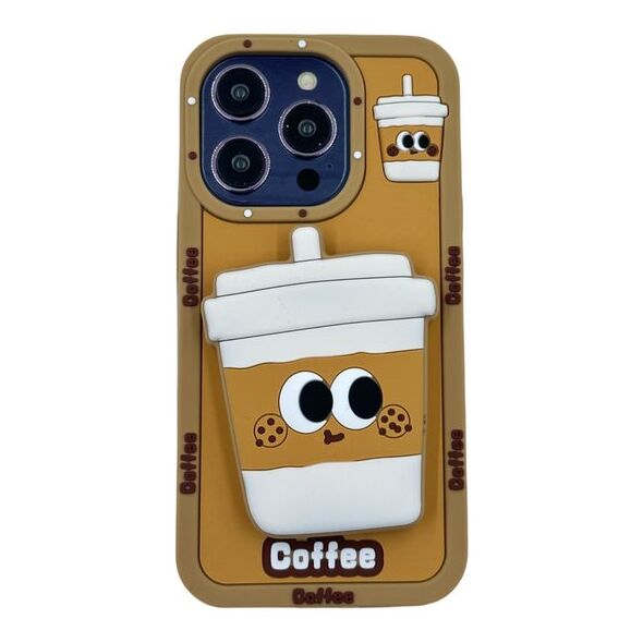 ETUI CASE 3D COFFEE Z PODSTAWKĄ IPHONE 15 standard