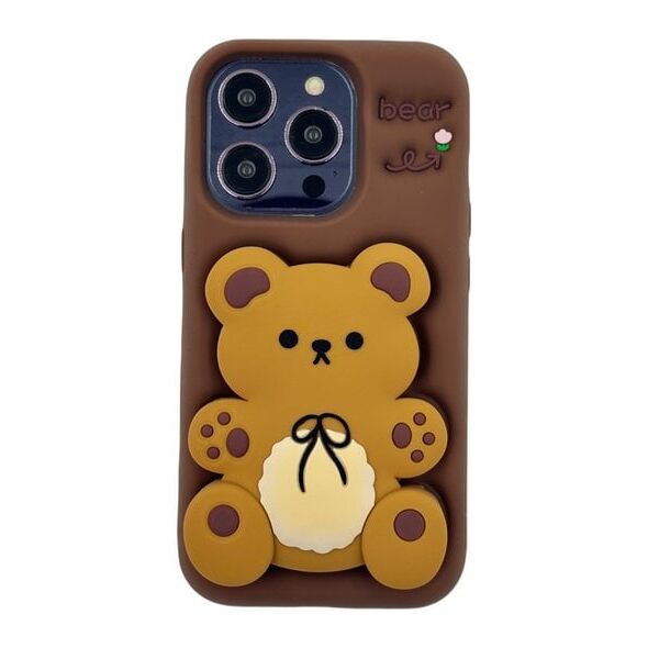 ETUI CASE 3D BEAR Z UCHWYTEM IPHONE 15 standard