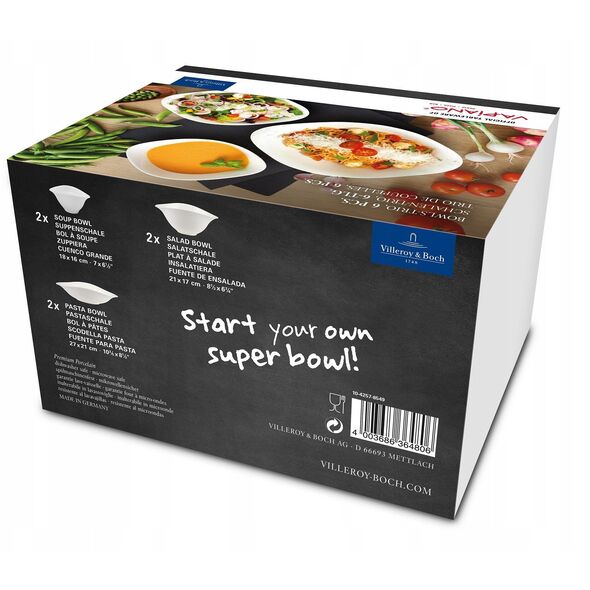 Villeroy & Boch Vapiano trio bowl set, 6 pieces, white