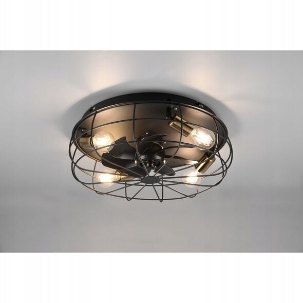 Trio Trondheim fan lamp 48 cm, 4 x E27, matte black