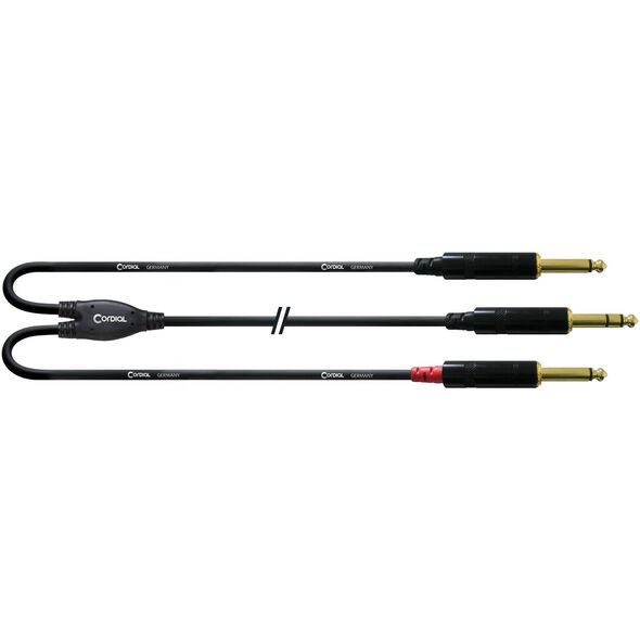 Cordial 6.3 mm to 2 x 6.3 mm audio cable, 3 m