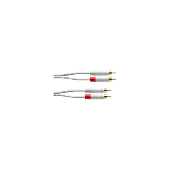 Cordial 2 x RCA male - 2 x RCA male cable, 0.9 m, white