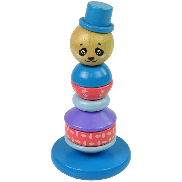Drewniana Edukacyjna Piramidka Panda Balansująca Wieża LEAN Toys