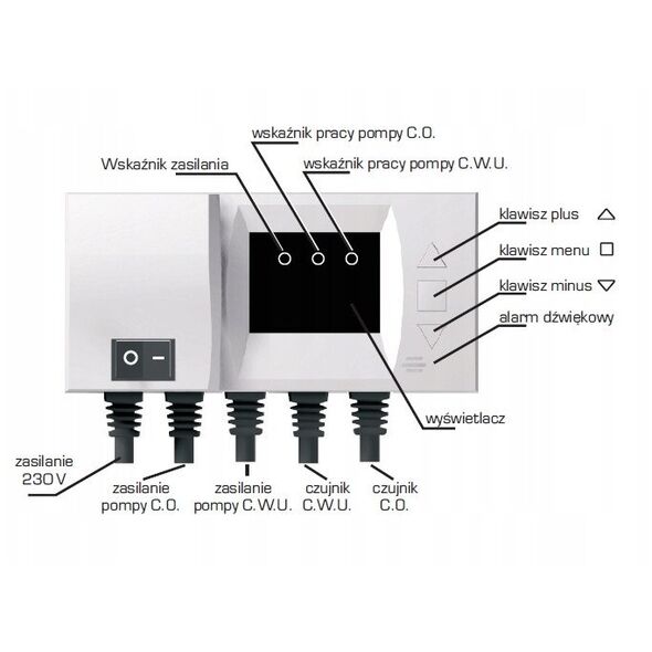 Diamond sterownik pompy C.O. oraz C.W.U. LED 230V ST-03