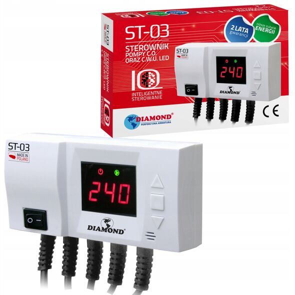 Diamond sterownik pompy C.O. oraz C.W.U. LED 230V ST-03