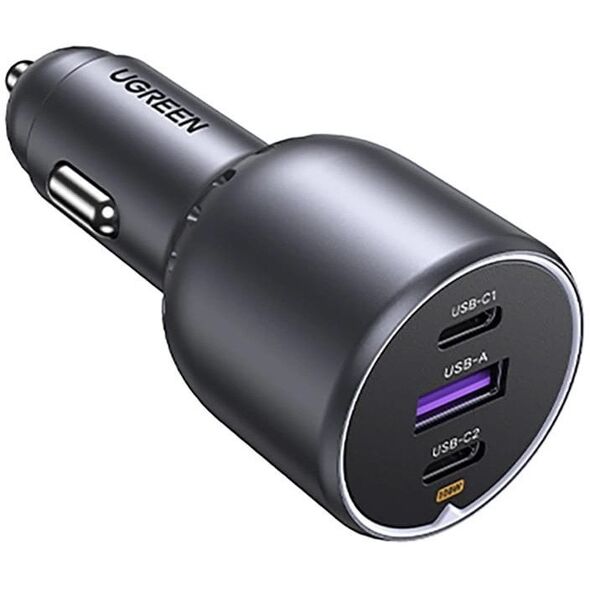 Ładowarka samochodowa UGREEN EC705, USB + 2x USB-C, 130W + kabel 1m 5A