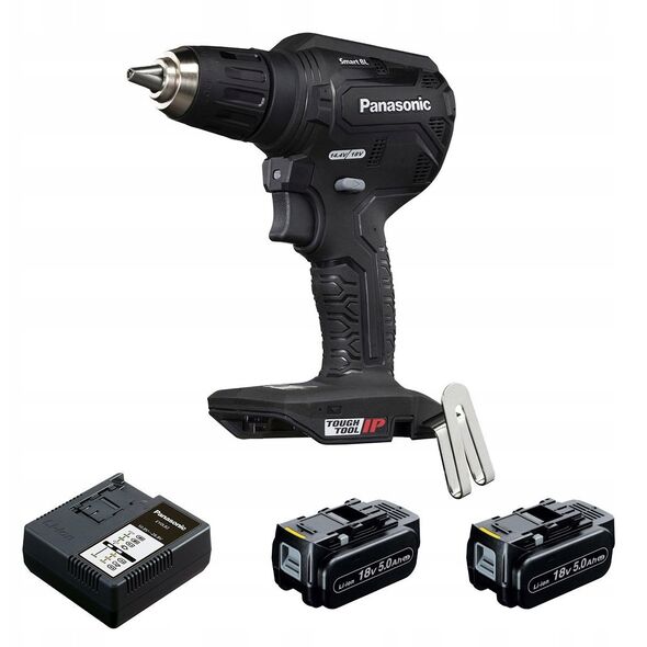 Συμπαγές και ελαφρύ δράπανο-κατσαβίδι 18 V Panasonic EY1DD1J18D, περιλαμβάνει φορτιστή + 2 x μπαταρία 18 V / 5,0 Ah
