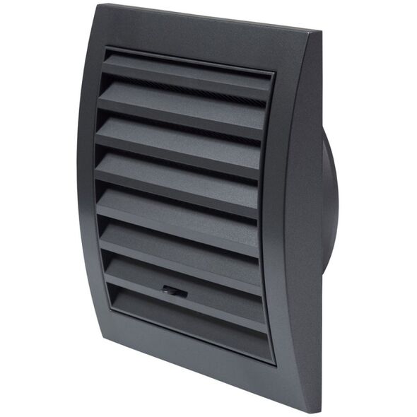 Πλαστική γρίλια εξαερισμού ND10RA, 148 x 153 mm, DN100, με κάλυμμα, ανθρακί χρώμα