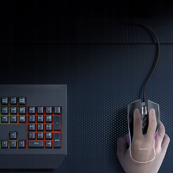 yesido KB20 Przewodowa Myszka Gamingowa 2.4GHz, BLACK / CZARNY