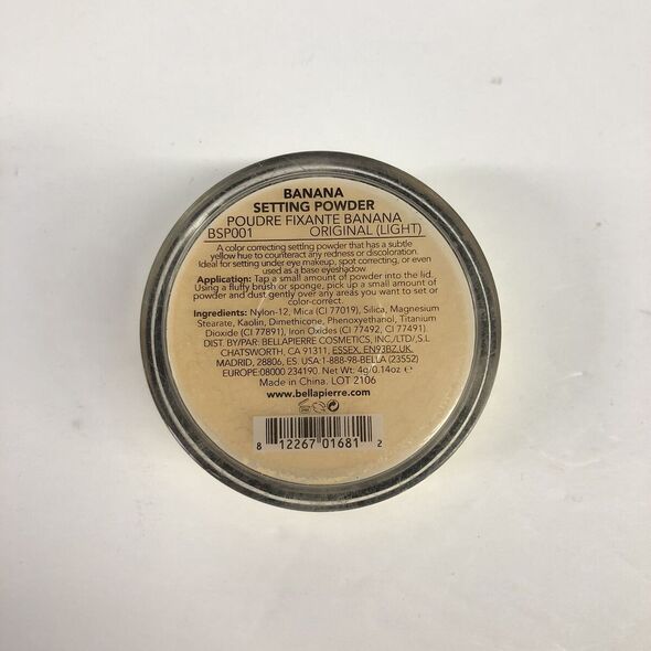 Bellapierre Cosmetics Biri pudra makiažo užbaigimui Bellapierre Banana Setting Powder BP001/BSP001, geltono atspalvio, 4 g.