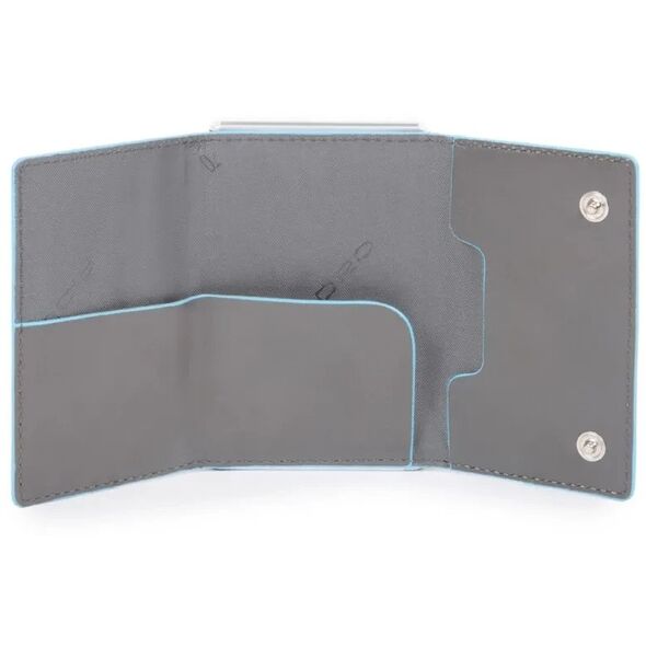Piquadro Piquadro, Blue Square, Δερμάτινη, Θήκη Καρτών, Σύστημα Συρόμενου Τετραγώνου με Συμπαγές για Χαρτονομίσματα, PP4891B2R-GR6, Γκρι, Για Άνδρες Για Άνδρες