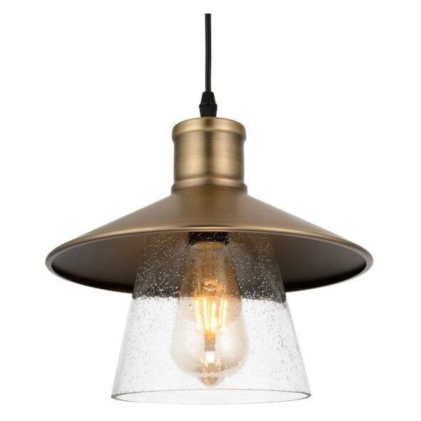 Φωτιστικό κρεμαστό G.LUX, 1 x E27, 29εκ, χρώμα ορείχαλκος, GT-322-1S