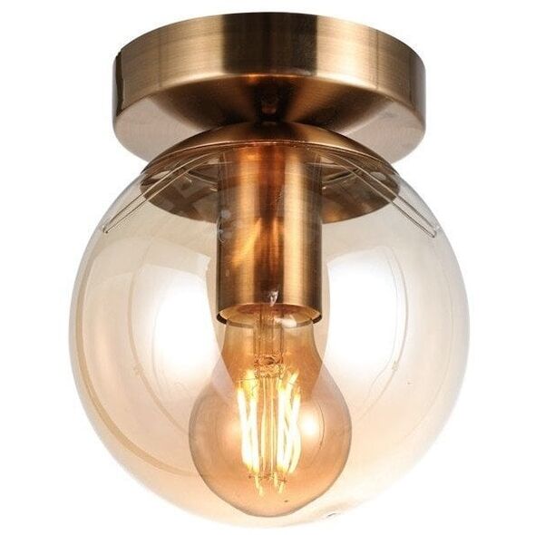 Φωτιστικό τοίχου Venti G.LUX GT-380-1C-AB, 1xE27, κεχριμπαρένιο χρώμα, ο15x17.5cm, κεχριμπαρένιο καπέλο