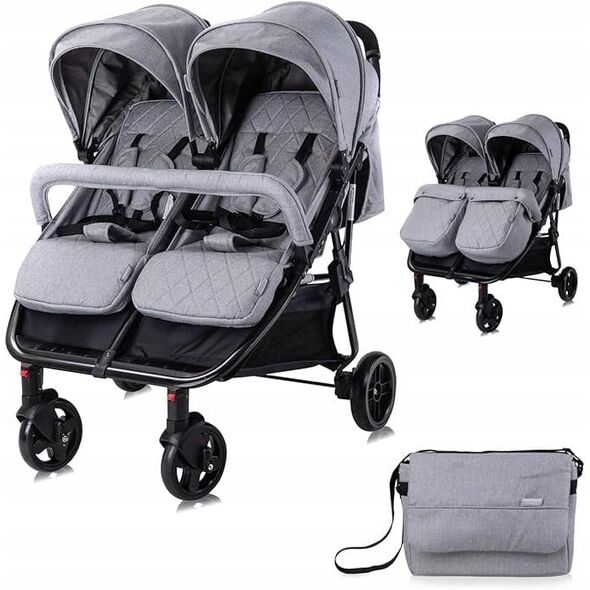 Καροτσάκι για δίδυμα Lorelli Duo, Cool Grey