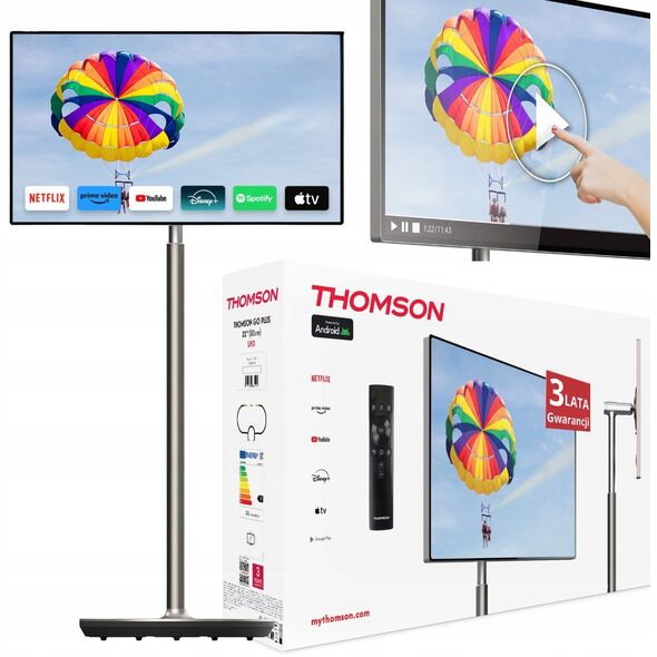 ΤΗΛΕΟΡΑΣΗ THOMSON 32UE5M45 Φορητή TV, Οθόνη αφής, 9500mAh για έως 4 ώρες αναπαραγωγής