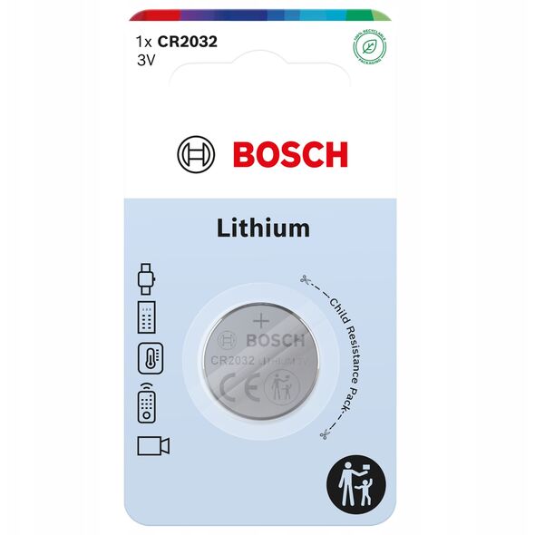 ΜΠΑΤΑΡΙΑ BOSCH 1ΤΜΧ CR2032 ΑΛΚΑΛΙΚΗ CR2032B1/00