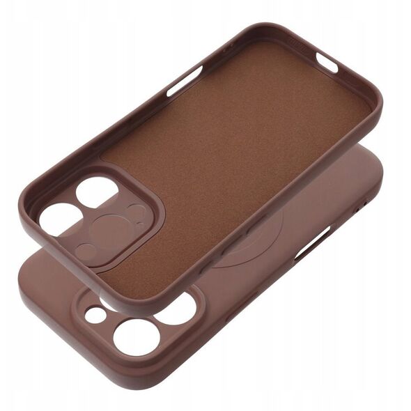 Θήκη SILICONE MAG COVER συμβατή με MagSafe για IPHONE 16 Pro καφέ