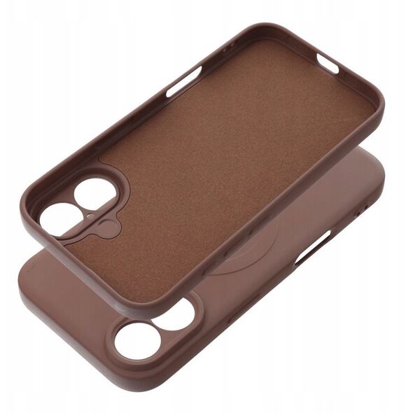 Θήκη SILICONE MAG COVER συμβατή με MagSafe για IPHONE 16 καφέ