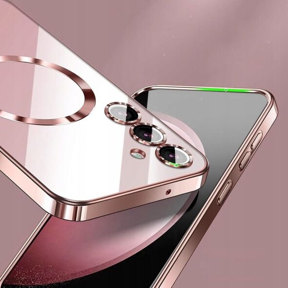 Θήκη ELECTRO MAG COVER συμβατή με MagSafe για SAMSUNG S24 FE ροζ χρυσό