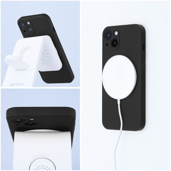 Θήκη SILICONE MAG COVER συμβατή με MagSafe για SAMSUNG A16 μαύρο