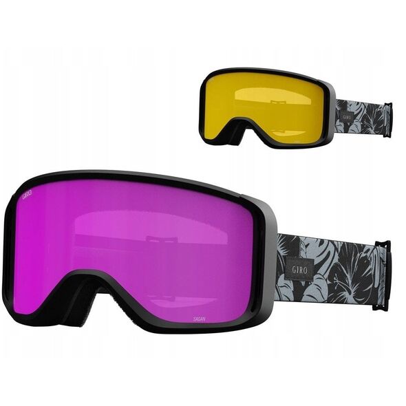 Χειμερινά γυαλιά GIRO SAGEN BLACK & GREY BOTANICAL LX (φακός AMBER PINK 19-42% S2 + φακός YELLOW 00% S2) (ΝΕΟ 2024/2025)