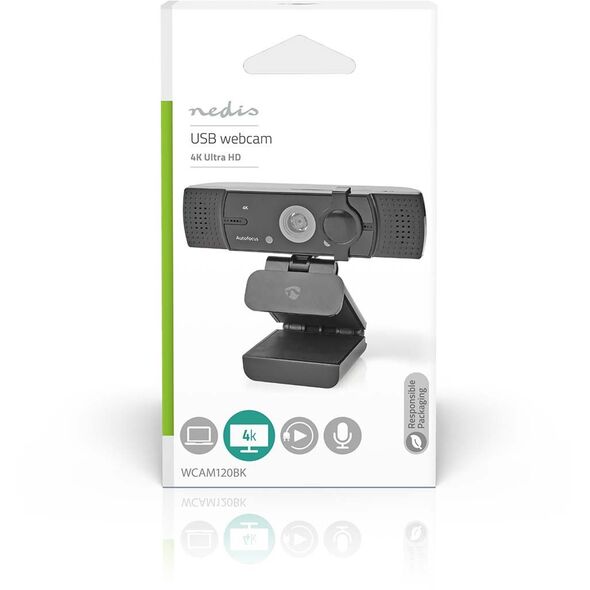 Κάμερα διαδικτύου Nedis Full HD 60fps / 4K 30fps μαύρη