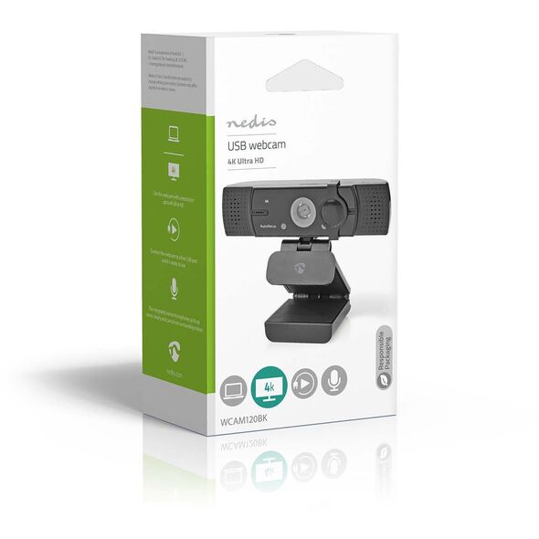 Κάμερα διαδικτύου Nedis Full HD 60fps / 4K 30fps μαύρη