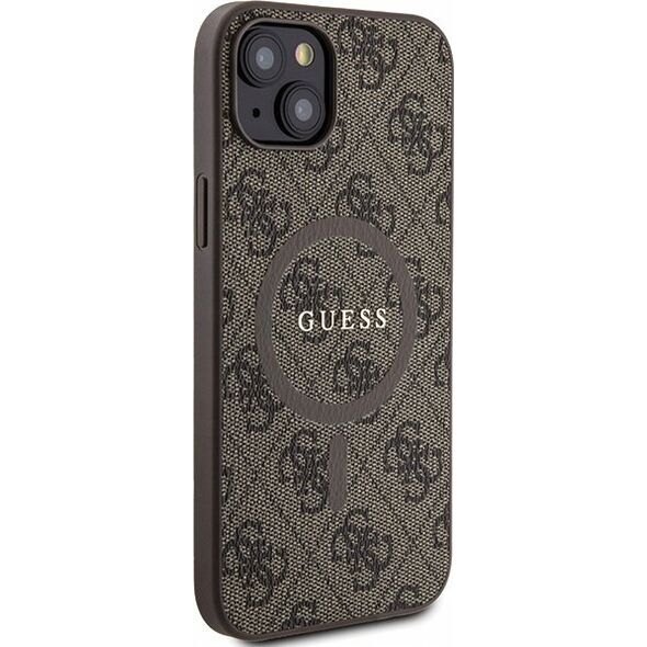Guess Oryginalne Etui GUESS Hardcase GUHMP14SG4GFRW do iPhone 14 (Kompatybilny z Magsafe / 4G Ring classic logo / brązowy)