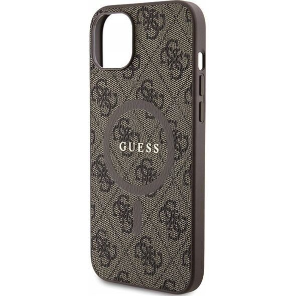 Guess Oryginalne Etui GUESS Hardcase GUHMP14SG4GFRW do iPhone 14 (Kompatybilny z Magsafe / 4G Ring classic logo / brązowy)