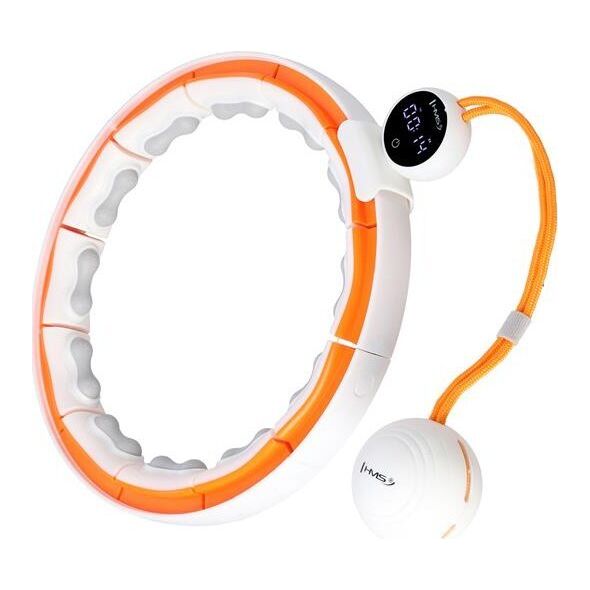 HMS HHM21 HULA HOP WHITE/ORANGE Z MAGNESAMI, WYPUSTKAMI TPE I OBCIĄŻNIKIEM + LICZNIK HMS