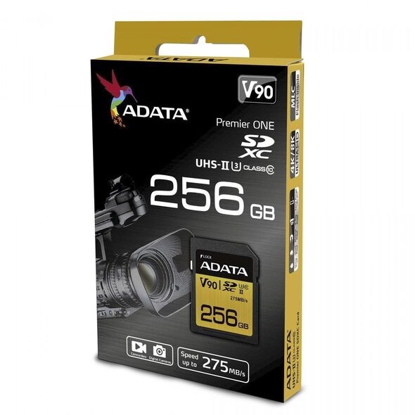 Karta ADATA Premier One SDXC 256 GB Class 10 UHS-II/U3 V90 (ASDX256GUII3CL10-C)