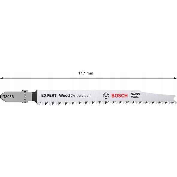 bosch powertools Bosch Expert jigsaw blade T 308 B 'Wood 2-side clean' (25 pieces)