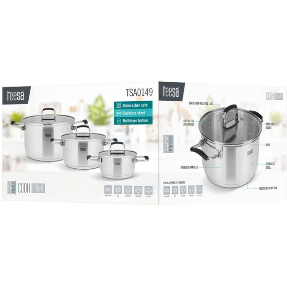 Zestaw garnków 6 elementów TEESA COOK PRIME