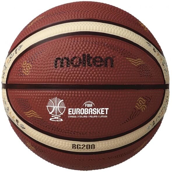Αναμνηστική μπάλα μπάσκετ MOLTEN B1G200-E5Z καουτσούκ μέγεθος 1 Eurobasket 2025
