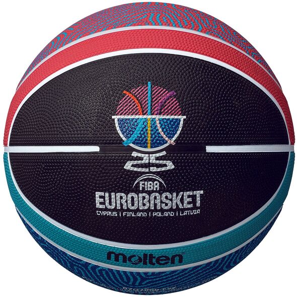 Μπάλα μπάσκετ προπόνησης MOLTEN B7G2000-E5Z FIBA καουτσούκ μέγεθος 7 Eurobasket 2025